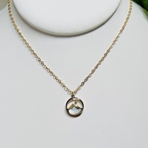 Dainty Mustard Seed Mountain Necklace, Gold Plated Stainless Steel